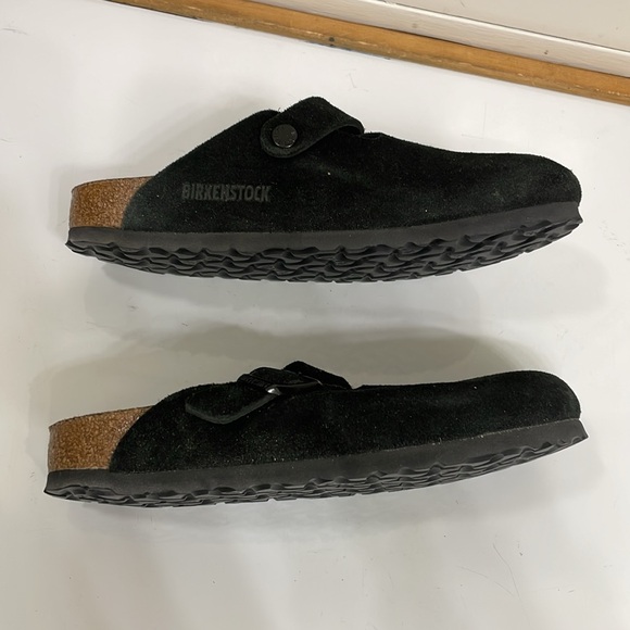 Birkenstock Black Boston Suede Mules Clogs - Picture 7 of 12